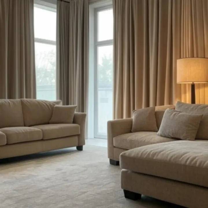 Eleganckie, spersonalizowane zasłony w nowoczesnym salonie