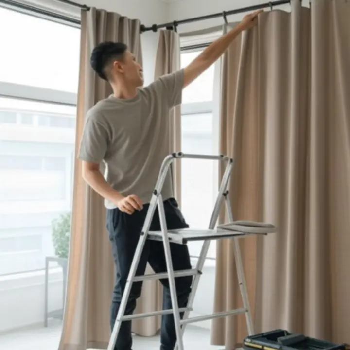 Podgląd przewodnika montażu zasłon Dravoniixa.