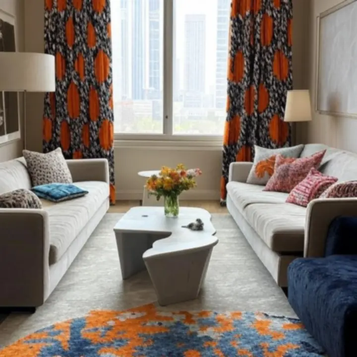 Kolaż modnych aranżacji wnętrz z zasłonami w różnych stylach od Dravoniixa.